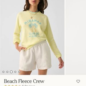 Faherty soft yellow crew Miramar size small NWT